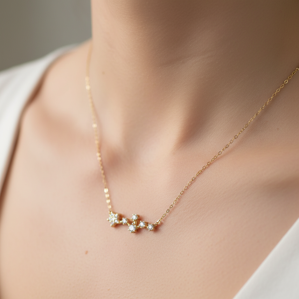 Starry Sky S925 Sterling Silver Heart Necklace for Girls