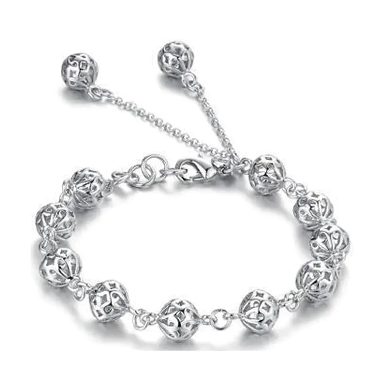 Korean Fashion S925 Silver Hollow Bracelet for Students